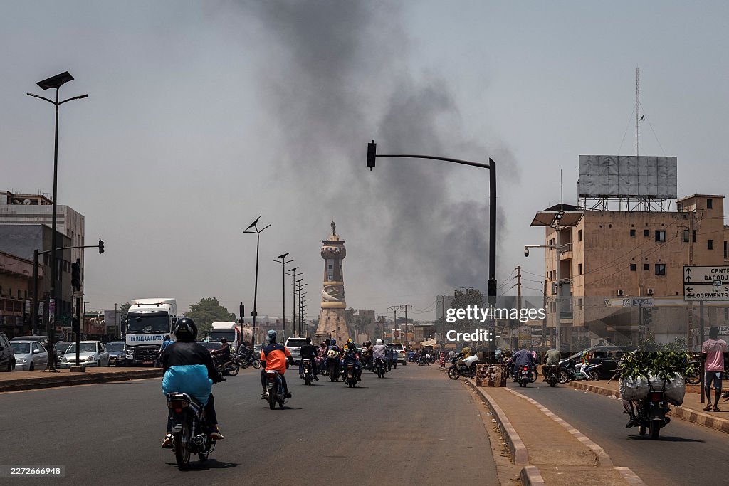 Smoke rises over the city of Bamako, Mali after a series of attacks shook the city.